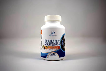 Resistify Adult Immune Support Supplement, Elderberry, Vitamin C, Zinc, Echinacea, Ginger, Probiotic and More, 60 Count