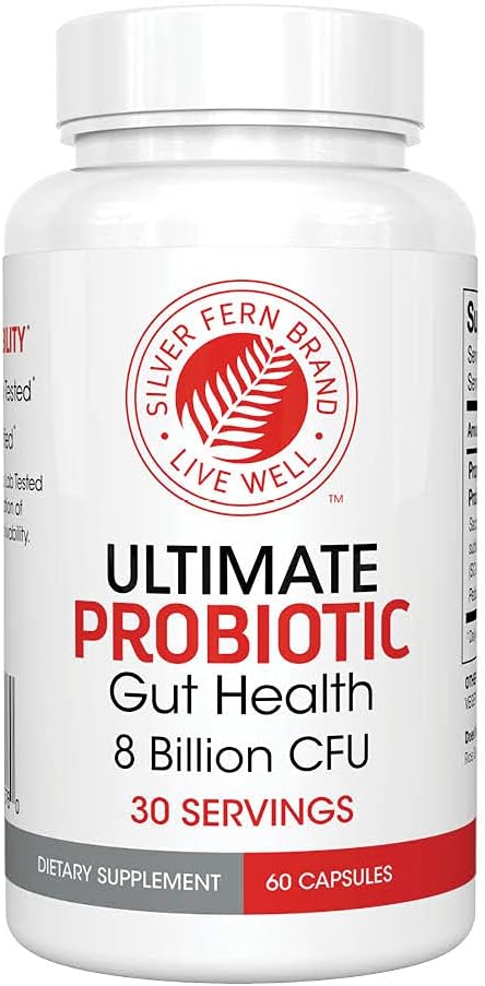 Silver Fern Ultimate Probiotic Supplement Vegicaps - Daily Metabolic Restoration, Proven Survivability, DNA Verified Multi-Strain Bacillus Probiotic Capsules (1 Bottle - 60 Capsules)