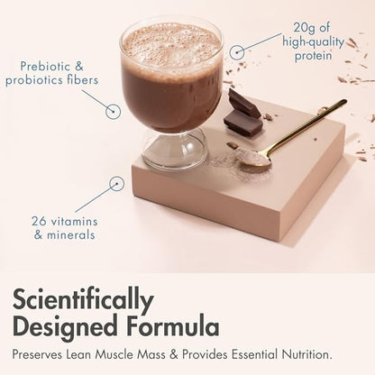 Nutritional Beverage for GLP-1 Users, Dietary Powder Drink Provides 20g Essential Protein, 26 Vitamins/Minerals, Helps Ease Nausea, Bloating, Constipation, Chocolate Salted Caramel (14 Count)