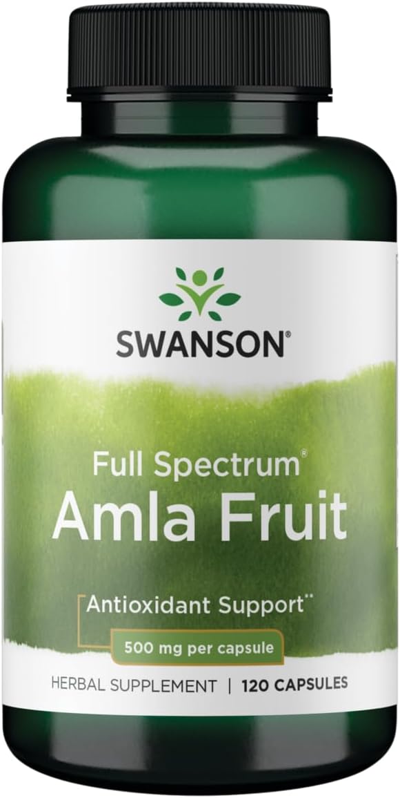 Swanson Full Spectrum Amla Fruit (Indian Gooseberry) Ayurvedic Energy Vitality Antioxidant 500 Milligrams 120 Capsules