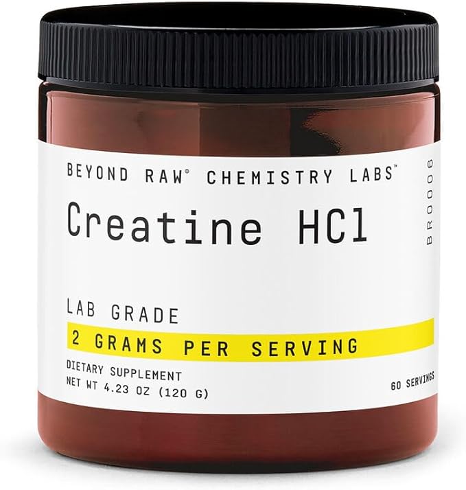 BEYOND RAW Creatine HCl Powder for Men and Women | Muscle Strength, Energy Production, Cognitive Support, Cellular Hydration | Science-Backed, Lab Grade Formula | 60 Servings