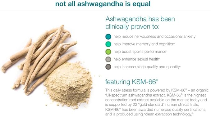Organic KSM-66 Ashwagandha Vegetarian Supplements 150 Capsules, 1000mg per Daily Serving,Help Support A Healthy Stress Response
