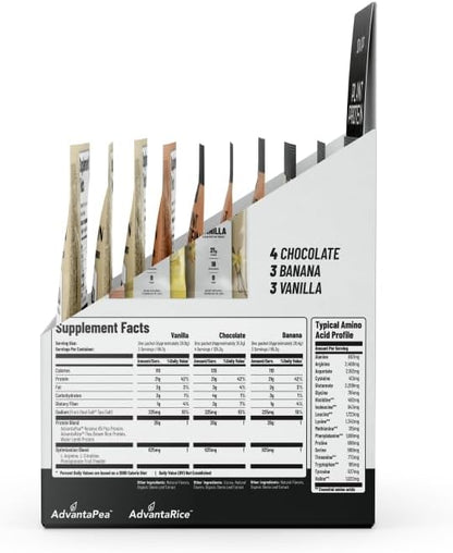 Snap Supplements 100% Plant Based Protein Powder Stick Packs with Nitric Oxide Booster (10 Pack, Variety Pack)