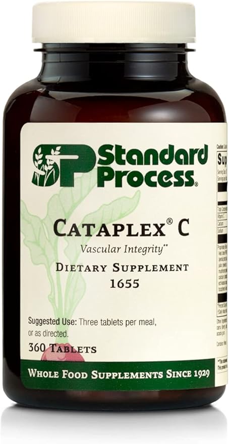 Standard Process Cataplex C - Immune Support, Adrenal Support, and Skin and Bone Health Supplement with Vitamin C, Magnesium Citrate, Calcium, Sunflower Lecithin, and More - 360 Tablets