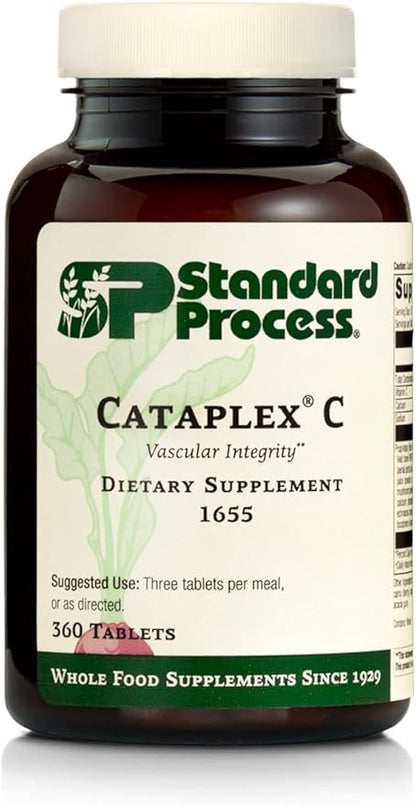Standard Process Cataplex C - Immune Support, Adrenal Support, and Skin and Bone Health Supplement with Vitamin C, Magnesium Citrate, Calcium, Sunflower Lecithin, and More - 360 Tablets