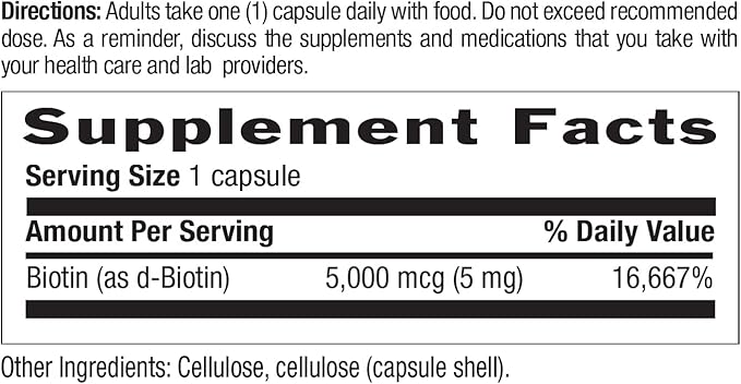 Country Life - Biotin High Potency, 5 mg - 60 Vegan Capsules