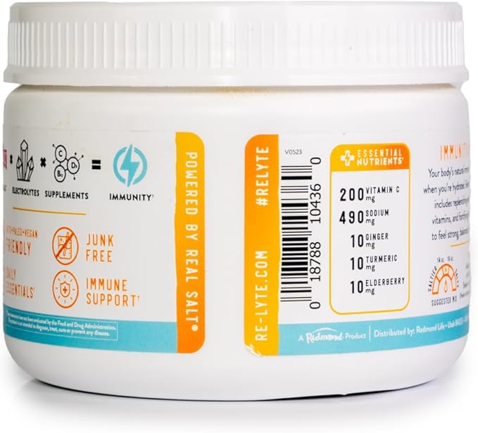 REDMOND Re-Lyte Immunity, Multivitamin Supplement Mix (Pinapple Orange)