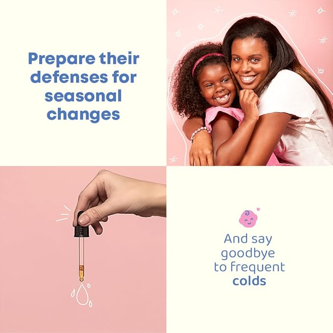 JoySpring Immune Drops - Kids’ Immunity Support Supplement (1 fl oz, 30 Servings) with Organic Elderberry Liquid, Echinacea, Oregon Grape Root & Orange Peel for Ages 2-16+ Years and Adults.