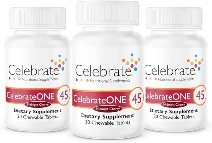 Celebrate Vitamins CelebrateONE 45 Chewables, 45mg Iron - One A Day Bariatric Multivitamin, Essential Vitamins & Minerals - Gastric Bypass & Sleeve Gastrectomy Supplement - Cherry (90 Tablets)