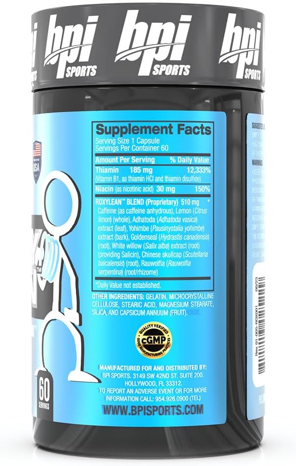BPI Sports -Roxylean Extreme Fat Burner & Weight Loss Supplement, 60Count (Packaging May Vary)