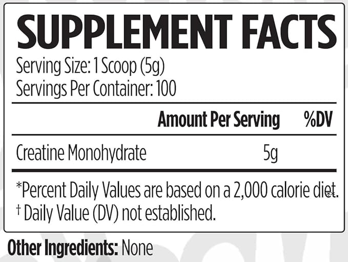 VMI Sports Creatine Monohydrate Unflavored Powder Muscle Mass – Strength – Size – Power | 5 Grams per Serving (500 Grams)