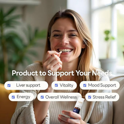 Optima Vital - Milk Thistle (Silymarin 130mg) for Liver Health, Liver Supplement, Stress Relief & Immune Support, with Vitamins B, C, D, E & Rhodiola, 10-Day Supply