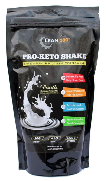 Pro Keto Shake - Best Tasting Low Carb Low Sugar Clean Protein Shake for Keto and All Diets Weight Loss (Vanilla)