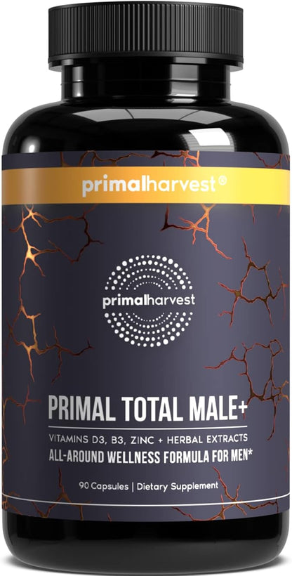Primal Harvest Primal Total Male Natural Tribulus Terrestris, Fenugreek, Korean Ginseng, Maca Root Horny Goat Weed for Men Booster, Max Boost 90 Capsules…