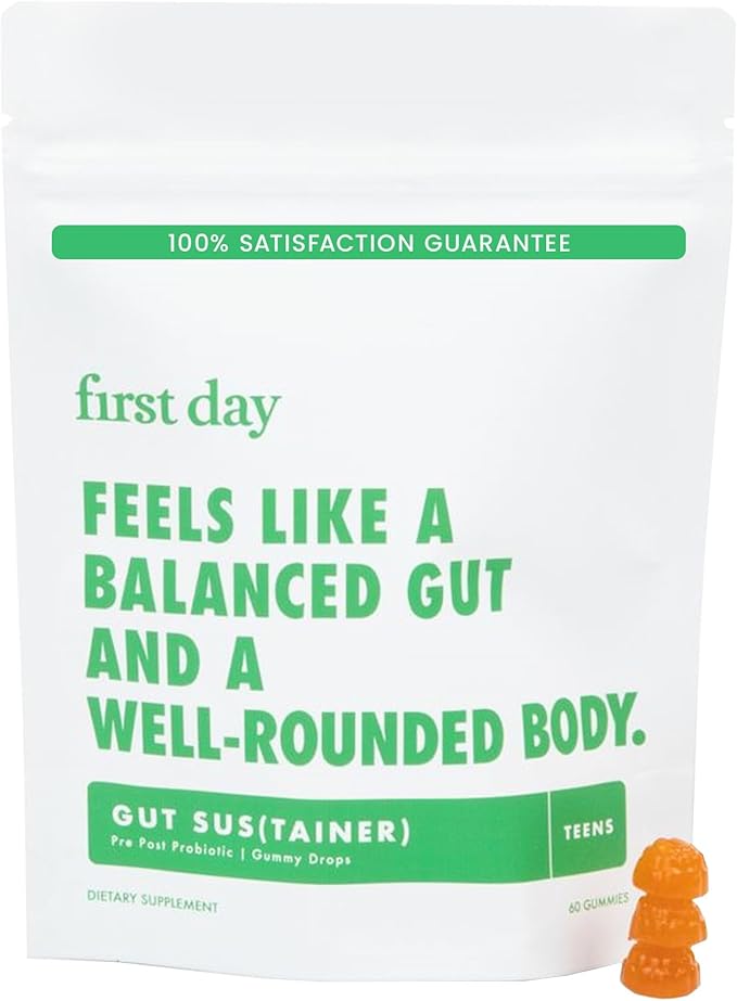 FIRST DAY Teens Tribiotic Gummies – Pre+, Post+, Probiotics & More to Support Growth – 30 Day Supply