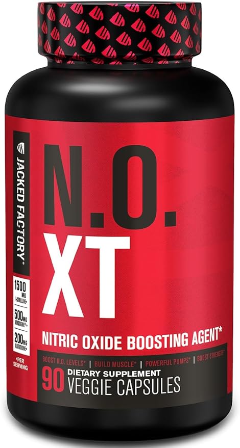 Jacked Factory N.O. XT Nitric Oxide Supplements for Men w/Nitrosigine L Arginine L Citrulline Supplement for Muscle Pumps & Vascularity - Pre Workout Nitric Oxide Booster & Muscle Builder - 90 Caps