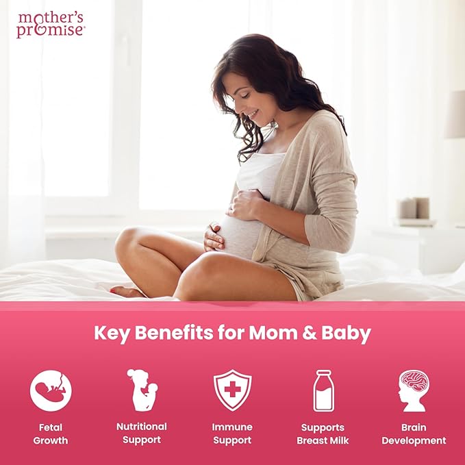 Mother's Promise Prenatal & Postnatal Multivitamin for Women | Sugar Free Liquid Prenatal Vitamins for Women with Folate, Choline & Organic Fruits for Preconception, Pregnancy & Nursing | Vegan