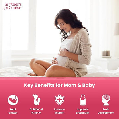 Mother's Promise Prenatal & Postnatal Multivitamin for Women | Sugar Free Liquid Prenatal Vitamins for Women with Folate, Choline & Organic Fruits for Preconception, Pregnancy & Nursing | Vegan