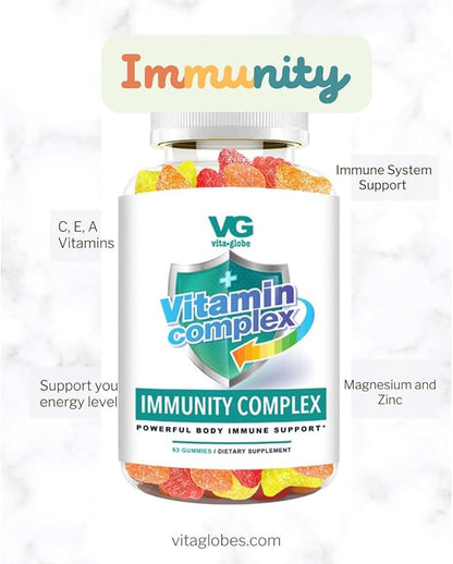 VitaGlobe Vitamin Complex - Immunity Support Gummy, 63 Count