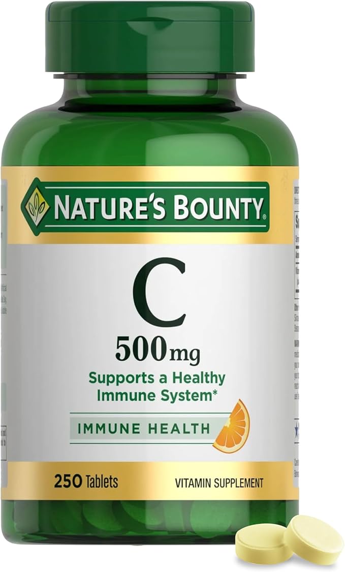 Nature’s Bounty Vitamin C, Supports a Healthy Immune System, Vitamin Supplement, 500mg, 250 Tablets