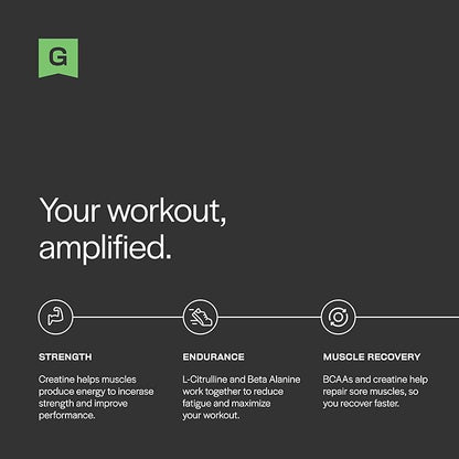 Gainful Pre Workout Powder, Caffeine Free with Creatine, L Citrulline, Beta Alanine, BCAA's, Energy & Muscle Support, Watermelon, 14 Servings