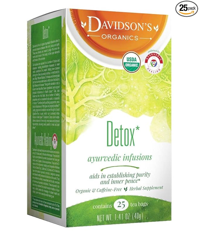 Davidson's Organics, Ayurvedic Infusions, Detox, 25-count Tea Bags, Pack of 6