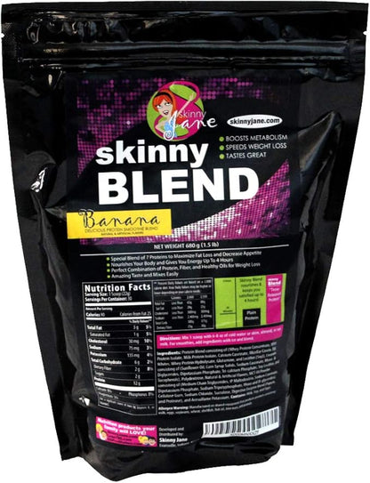 Skinny Blend - Best Tasting Protein Shake for Women - Slim Fast Weight Loss Shakes - Meal Replacement - Low Carb Breakfast - Diet Supplement - Appetite Suppressant - 30 Shakes (Banana)