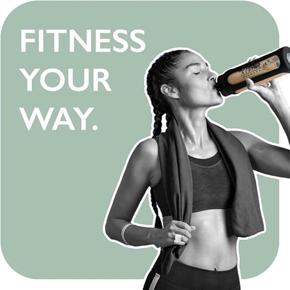 Fitness | Protein Shaker Made of Glass | Protein Shaker | Drinking Bottle | with Spiral Ball | Black