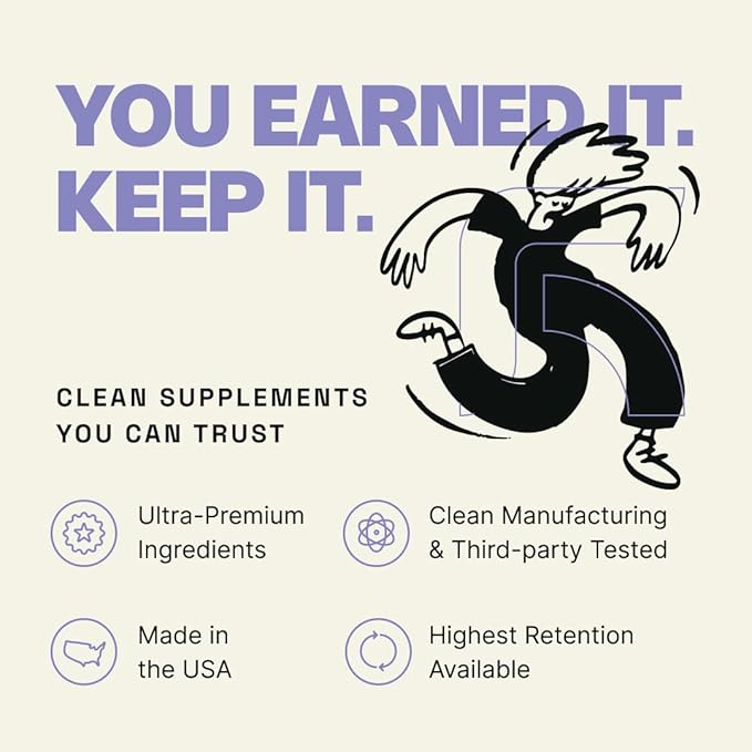 RETAIN Creatine Monohydrate Powder (60 Serv) - 100% Micronized High Absorption Creatine Monohydrate, Lean Muscle Mass & Recovery