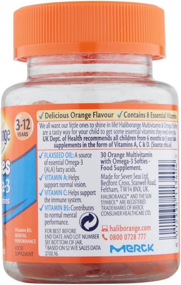 Haliborange Kids Vitamins Omega-3 and Multivitamin Orange Softies 30s