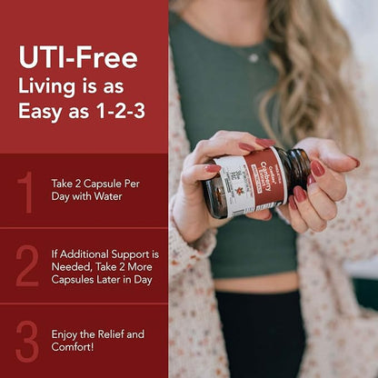 CranEaze®: Cranberry Juice Extract Plus D-Mannose – 36 mg PAC, 100% Soluble PAC - Supports Urinary Tract Health – Most Effective Cranberry Pills for Women, UTI Cranberry Supplement - 60 Capsules