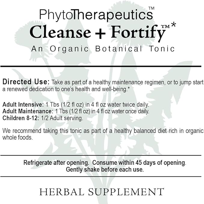 Cleanse + Fortify Organic Liver Detox and Kidney Cleanse with Adaptogens 8 fl oz (16 Servings) USDA Certified Organic