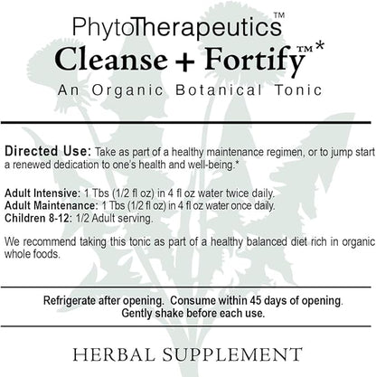 Cleanse + Fortify Organic Liver Detox and Kidney Cleanse with Adaptogens 8 fl oz (16 Servings) USDA Certified Organic