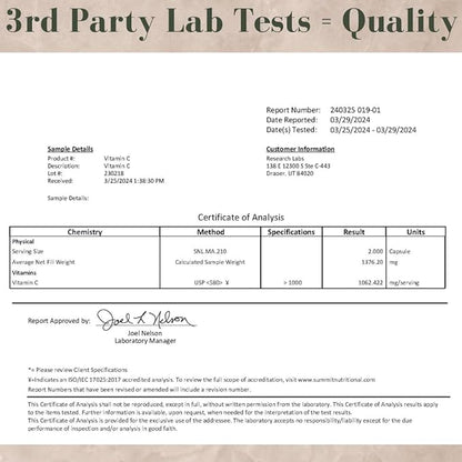 Research Labs Liposomal Vitamin C Supplement w/Enhanced Absorption LipoQuil-C™ | 120 Capsules Immune Support Collagen Booster | High Dose Fat Soluble Vita C 1000mg Buffered | Non GMO, Vegan Pills