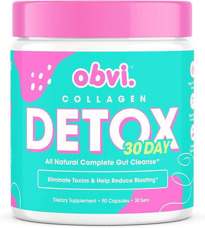 Obvi Detox Colon Cleanse Supplement | Promotes Digestive and Gut Health, Bloating Relief, Helps Remove Toxins | Immune Support with Milk Thistle, Psyllium Husk, Senna Leaf | 90 Capsules | 30 Servings