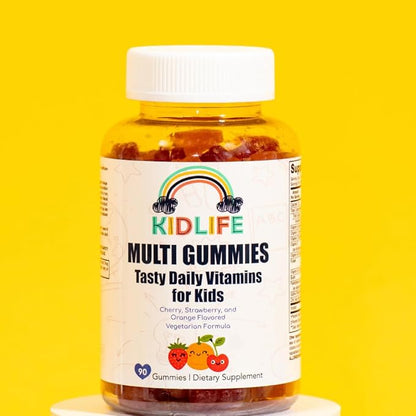 KJ3 Essentials KIDLIFE Daily Gummies- Vitamins for Kids 90 Count Vegan. Immune Support. Soft and Tasty