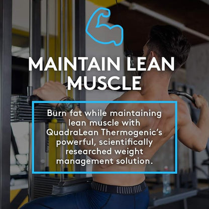 RSP Nutrition QuadraLean Thermogenic Fat Burner for Men & Women, Weight Loss Supplement, Crash-Free Energy, Metabolism Booster & Appetite Suppressant, Diet Pills, 60 Serv (Packaging May Vary)