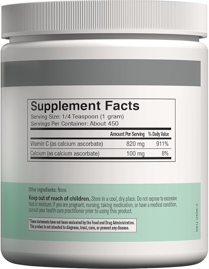 FREEDA Vitamin C - Buffered Vitamin C Powder - Kosher - Powerful Antioxidant Immune Support - Sensitive Stomach Vitamins C Drink - Calcium Ascorbate - Sugar Free Vitamin C - VIT C Supplement (16 oz)