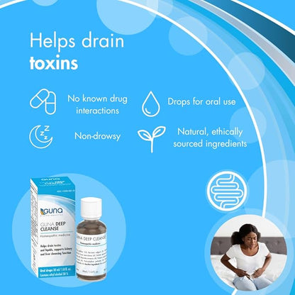 Guna Deep Cleanse Homeopathic All Natural Systemic Body Cleansing, Toxin Release, Liver and Kidney Support and Detoxification - 1 Ounce
