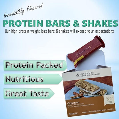 Dark Chocolate S'mores Bar - New Journey Weight Loss & Wellness - High Protein Meal Replacement Nutrition Bar (7 bars/box)