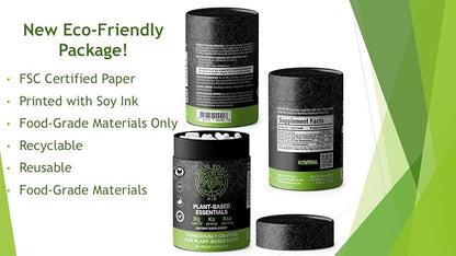 SOLID ROOTS Vegan Vitamin D3 + K2 +B12 for Bones, Heart, Skin, Teeth Plant-Based Multivitamin Essentials