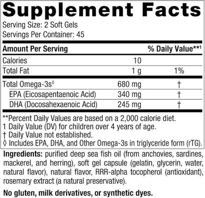 Nordic Naturals Ultimate Omega Jr., Strawberry - 90 Mini Soft Gels - 680 Total Omega-3s with EPA & DHA - Brain Health, Mood, Learning - Non-GMO - 45 Servings