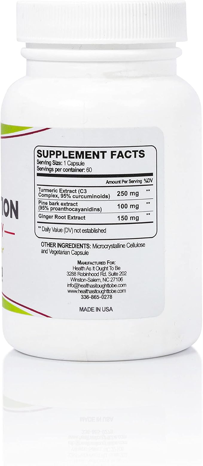 Health As It Ought To Be Syn3rgy Supplement | Physician Formulated Capsules with Turmeric, Pine Bark, Ginger Root | 60 Capsules