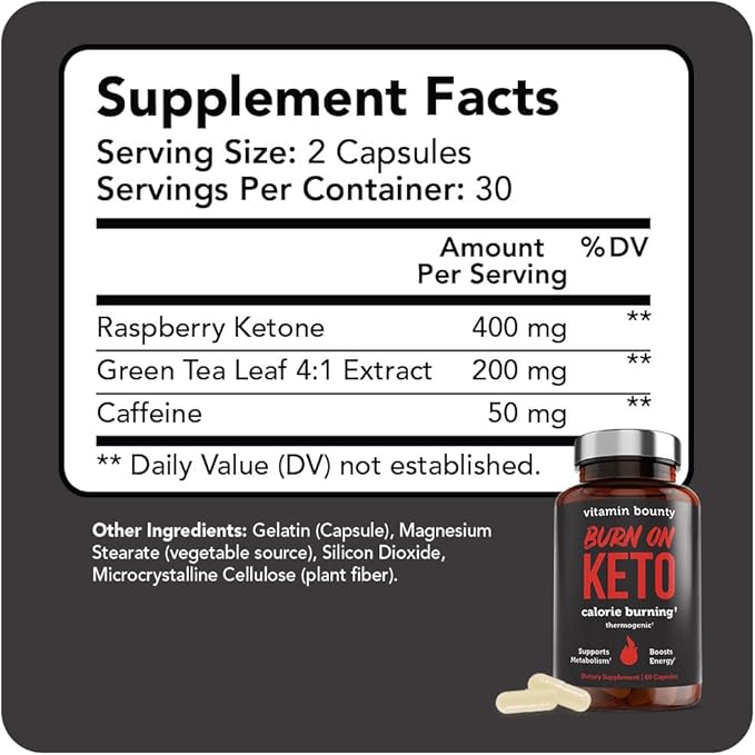 Vitamin Bounty Burn On Keto Multivitamin – Keto-Specific Nutritional Support with Magnesium, Potassium, and MCT for Energy, Cramp Relief, and Nutrient Optimization - 60 Capsules
