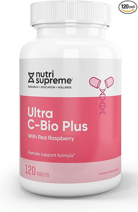 Nutri Suprme Ultra C-Bio Plus, Female Support Formula with Red Raspberry, Vitamin C, and Bioflavonoids , 120 Tablets, Vegetarian, Kosher