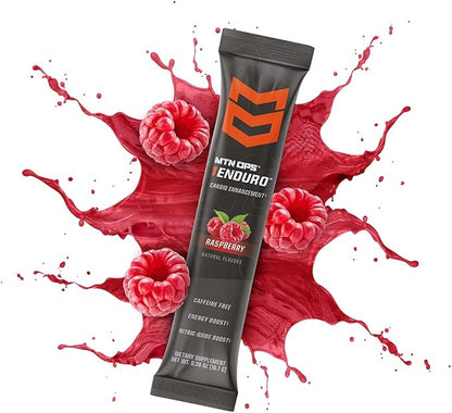 MTN OPS Enduro Trail Packs Nitric Oxide Stim Free Pre Workout | Magnesium Citrate, L Arginine & L Citrulline Caffeine Free Preworkout | 20 Serving Raspberry