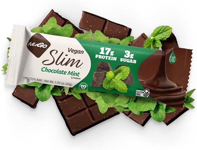NuGo Slim Chocolate Mint Box, 1.59 OZ (Pack of 12)
