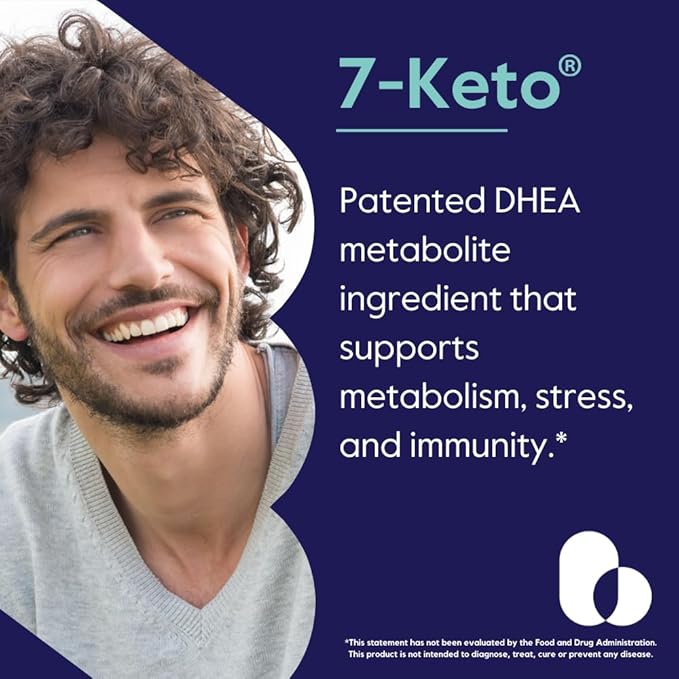 BESTVITE 7-Keto 100mg DHEA (60 Vegetarian Capsules) - No Stearates