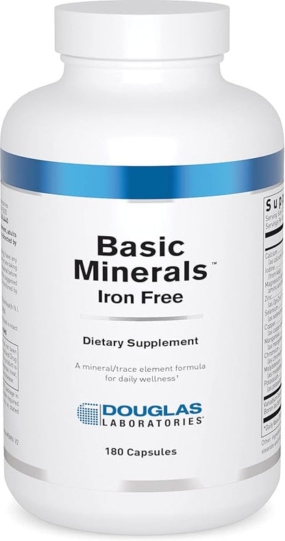 Douglas Laboratories Basic Minerals | Iron Free Mineral/Trace Element Formula to Support Overall Health | 180 Capsules
