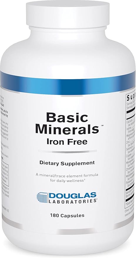 Douglas Laboratories Basic Minerals | Iron Free Mineral/Trace Element Formula to Support Overall Health | 180 Capsules